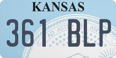 KS license plate 361BLP