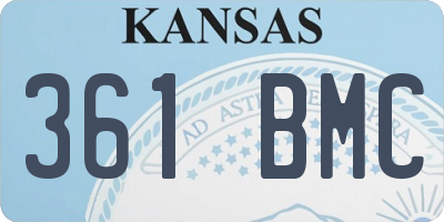 KS license plate 361BMC