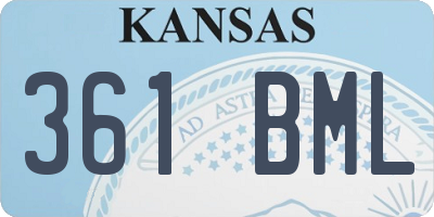 KS license plate 361BML
