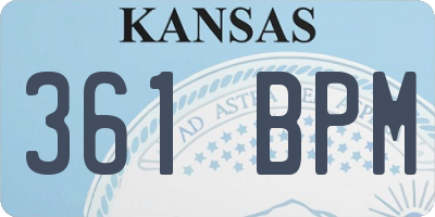 KS license plate 361BPM