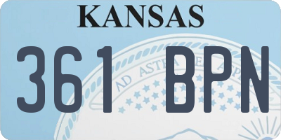 KS license plate 361BPN