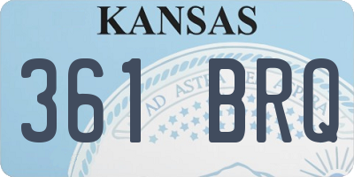 KS license plate 361BRQ