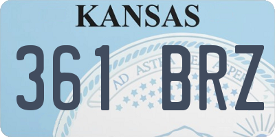 KS license plate 361BRZ