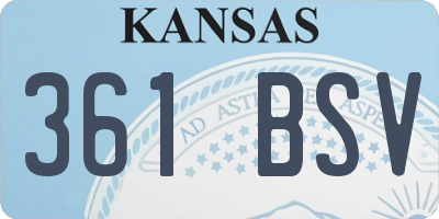 KS license plate 361BSV