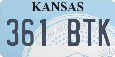 KS license plate 361BTK