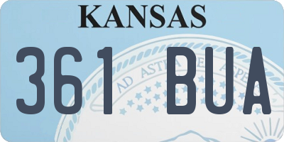 KS license plate 361BUA
