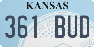 KS license plate 361BUD