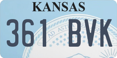 KS license plate 361BVK