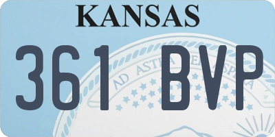 KS license plate 361BVP