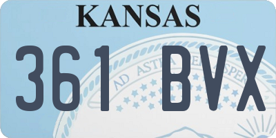KS license plate 361BVX