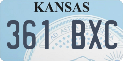 KS license plate 361BXC