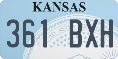 KS license plate 361BXH