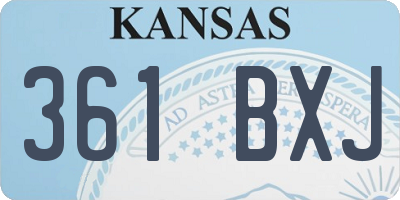 KS license plate 361BXJ