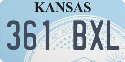 KS license plate 361BXL