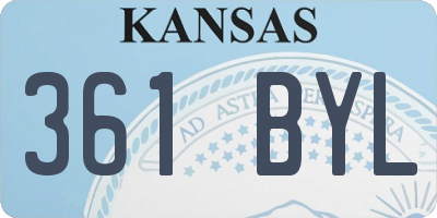 KS license plate 361BYL