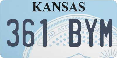 KS license plate 361BYM