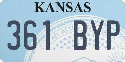 KS license plate 361BYP