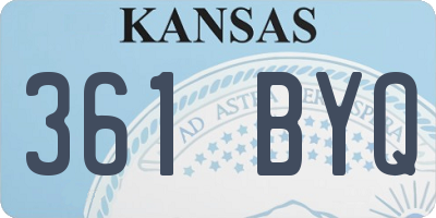 KS license plate 361BYQ