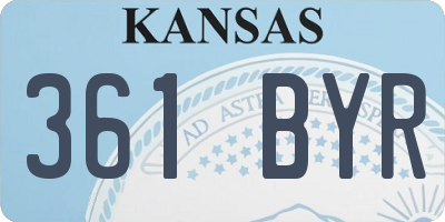 KS license plate 361BYR