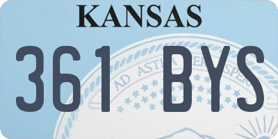 KS license plate 361BYS