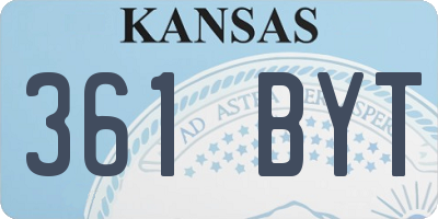 KS license plate 361BYT