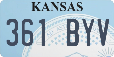 KS license plate 361BYV