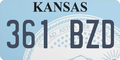 KS license plate 361BZD