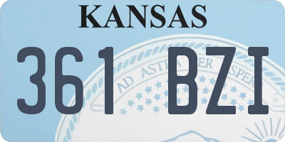 KS license plate 361BZI