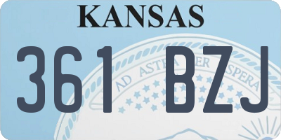 KS license plate 361BZJ