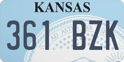 KS license plate 361BZK