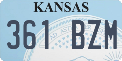 KS license plate 361BZM