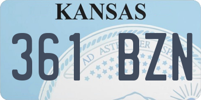 KS license plate 361BZN