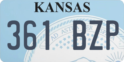 KS license plate 361BZP