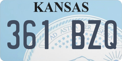 KS license plate 361BZQ