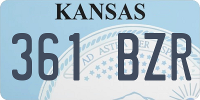 KS license plate 361BZR