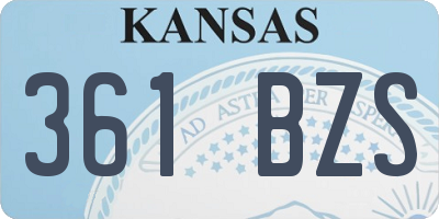 KS license plate 361BZS