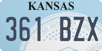 KS license plate 361BZX