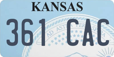 KS license plate 361CAC