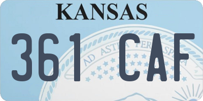 KS license plate 361CAF