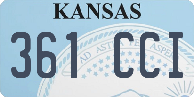 KS license plate 361CCI