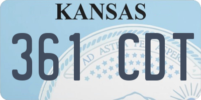 KS license plate 361CDT