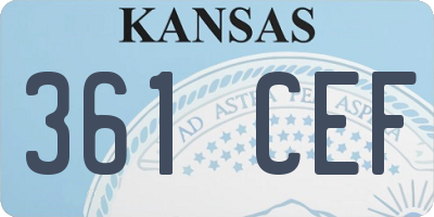KS license plate 361CEF