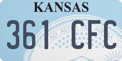 KS license plate 361CFC