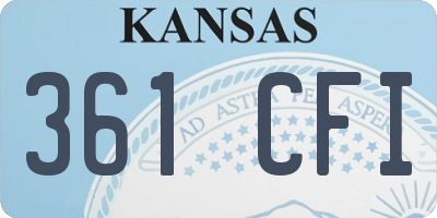 KS license plate 361CFI