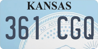 KS license plate 361CGQ