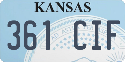 KS license plate 361CIF