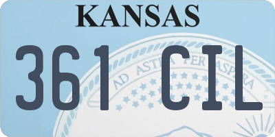 KS license plate 361CIL