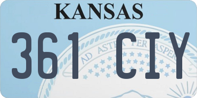 KS license plate 361CIY