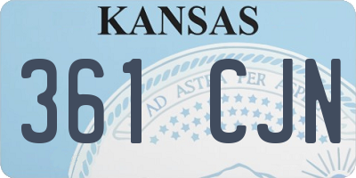 KS license plate 361CJN