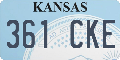 KS license plate 361CKE